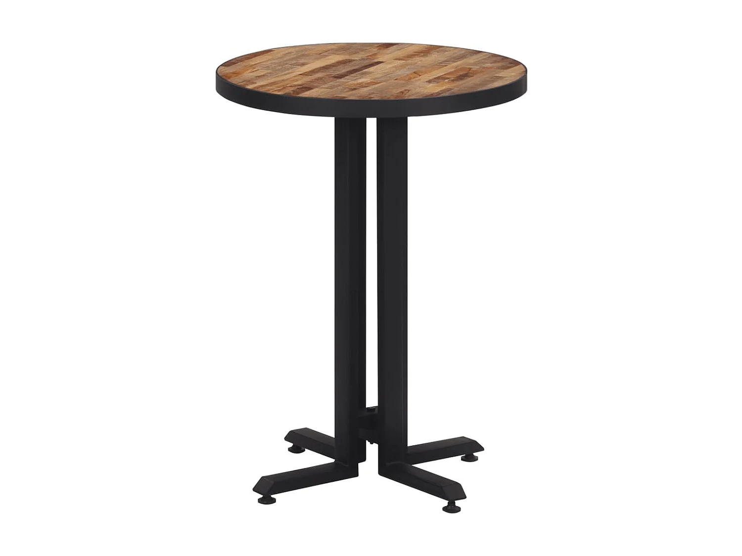 Mesa de bistrô redonda Ø55x76 cm teca recuperada maciça