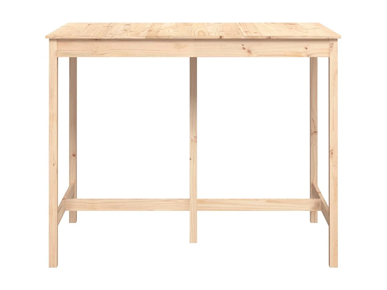 Mesa alta de bar de madera maciza de pino 140x80x110 cm