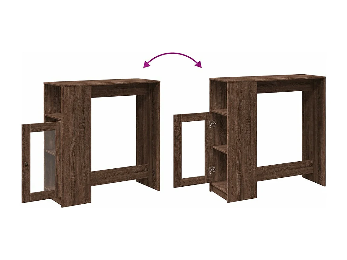 Mesa de bar com prateleiras derivados madeira carvalho castanho