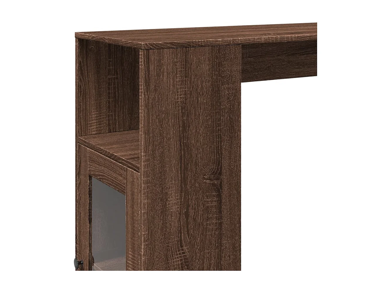 Mesa de bar com prateleiras derivados madeira carvalho castanho