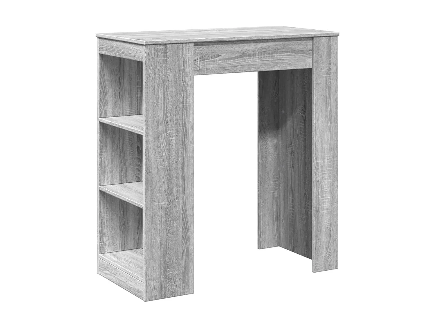 Mesa alta bar con estantes madera gris Sonoma 95x47x103,5 cm