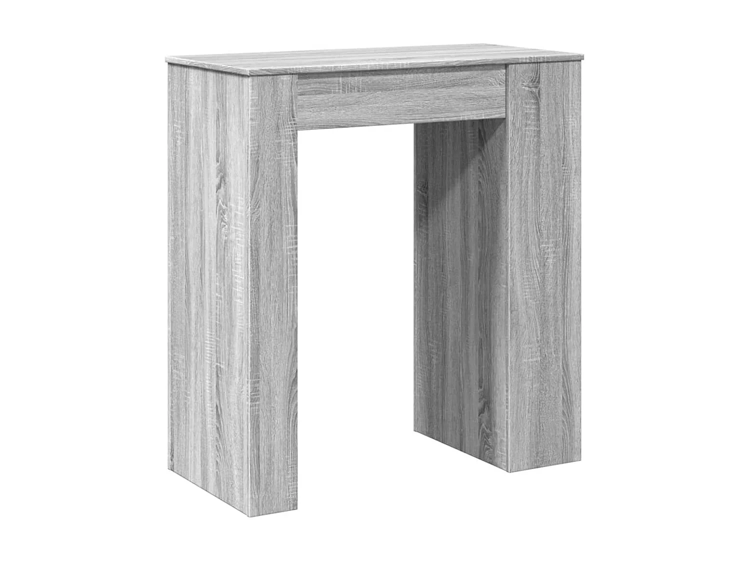 Mesa alta bar con estantes madera gris Sonoma 95x47x103,5 cm