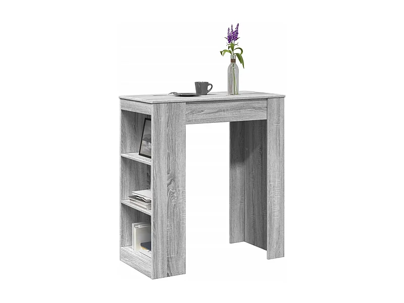 Mesa alta bar con estantes madera gris Sonoma 95x47x103,5 cm
