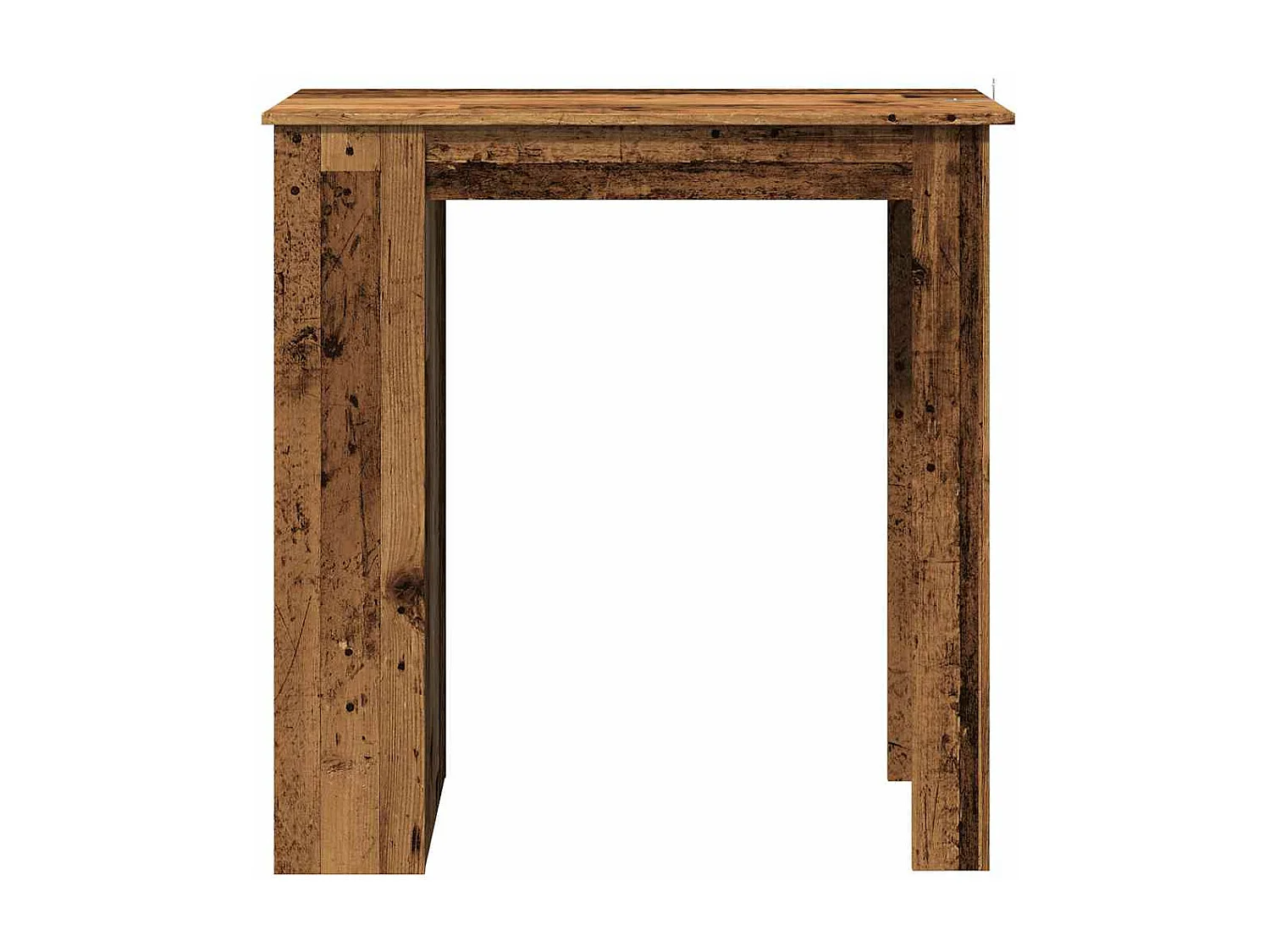 Table de bar et étagère de rangement vieux bois 102x50x103,5 cm