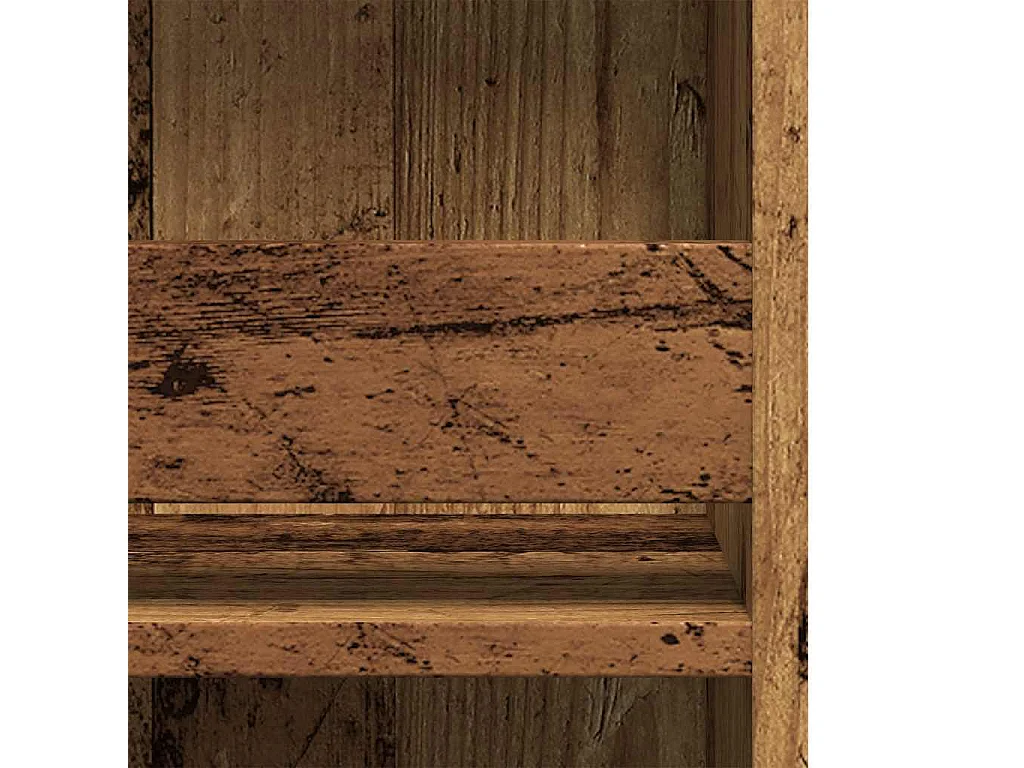 Table de bar et étagère de rangement vieux bois 102x50x103,5 cm