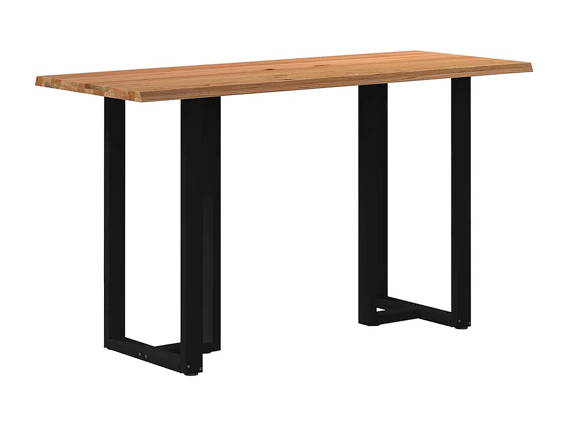 Table de bar marron clair bois de chêne massif rectangulaire