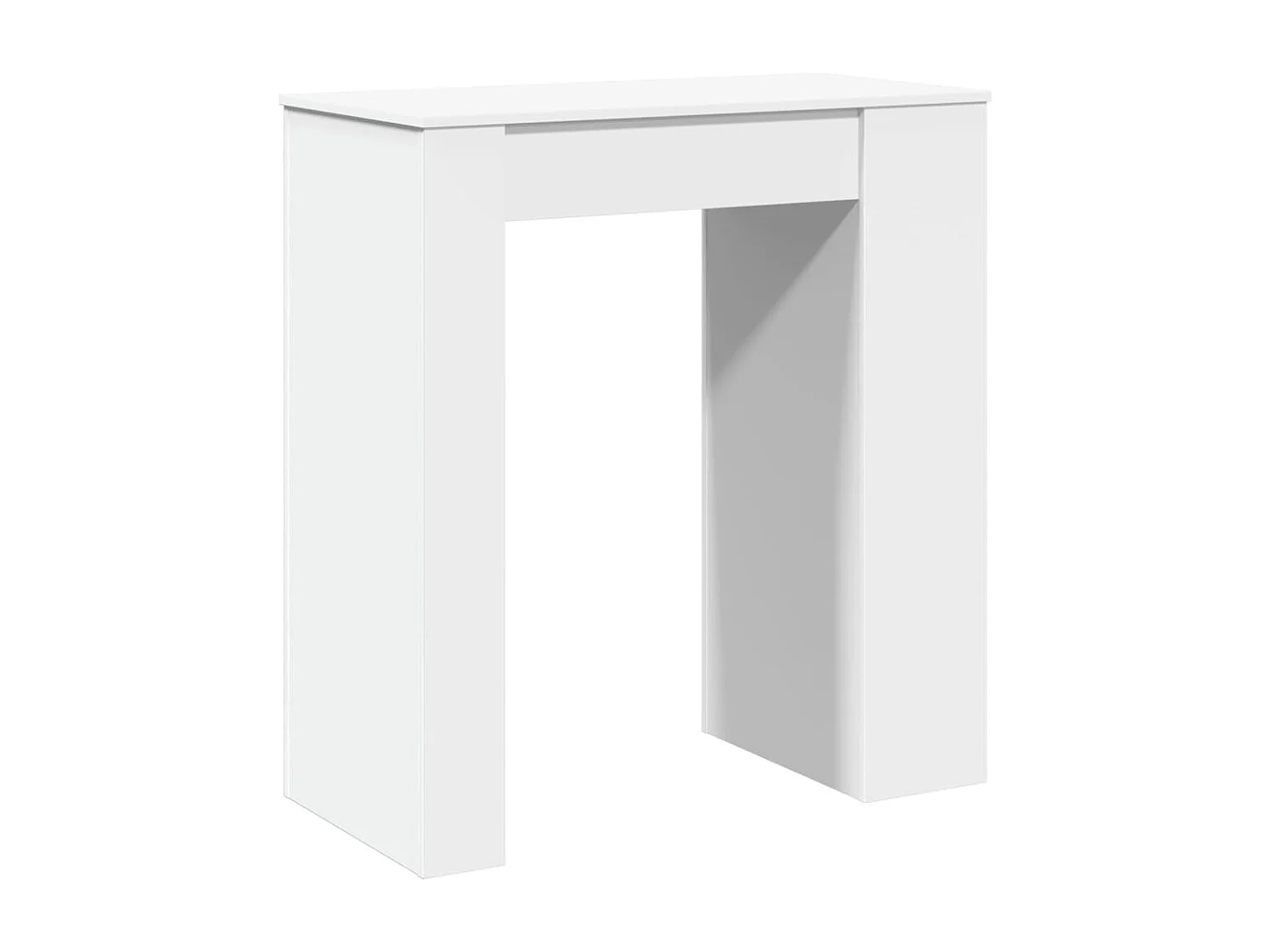 Table de bar avec étagères blanc bois d'ingénierie