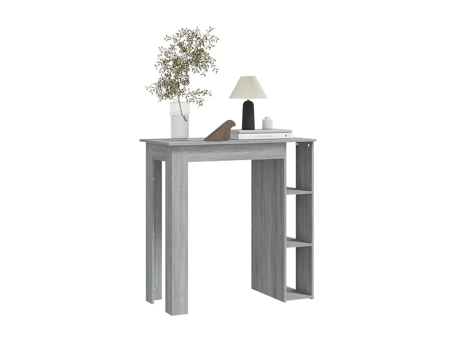 Table de bar avec étagère Sonoma gris 102x50x103,5 cm Aggloméré