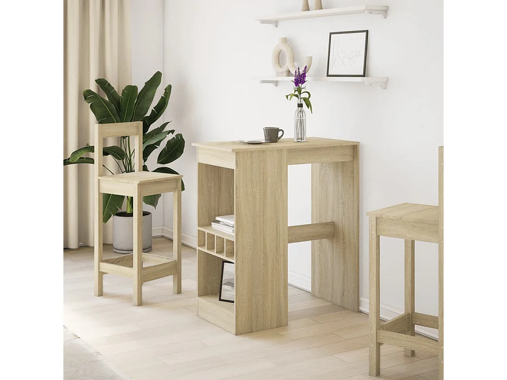 Mesa alta con estantes madera roble Sonoma 90x47,5x103,5 cm