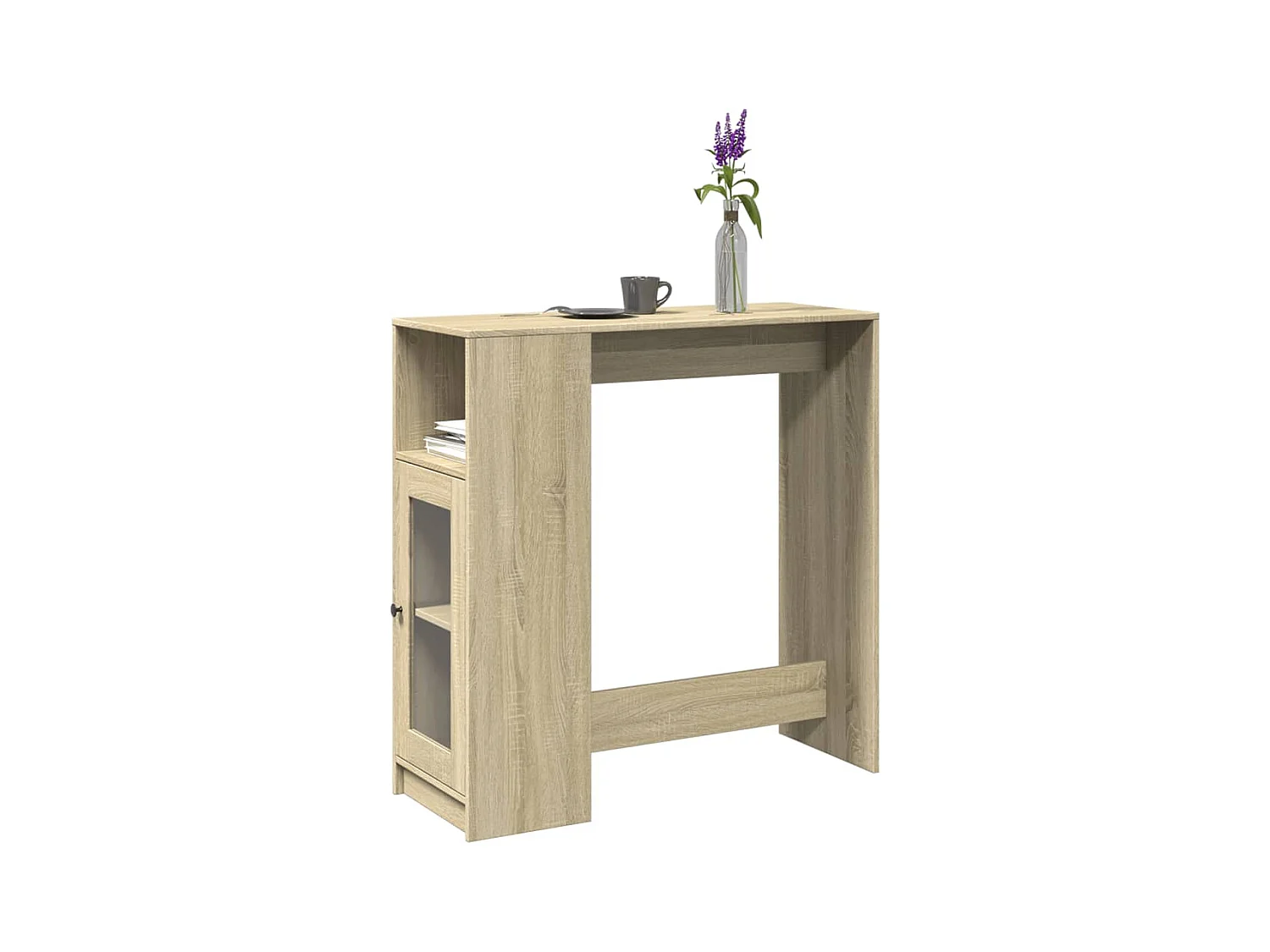 Table de bar avec étagères chêne sonoma bois d'ingénierie