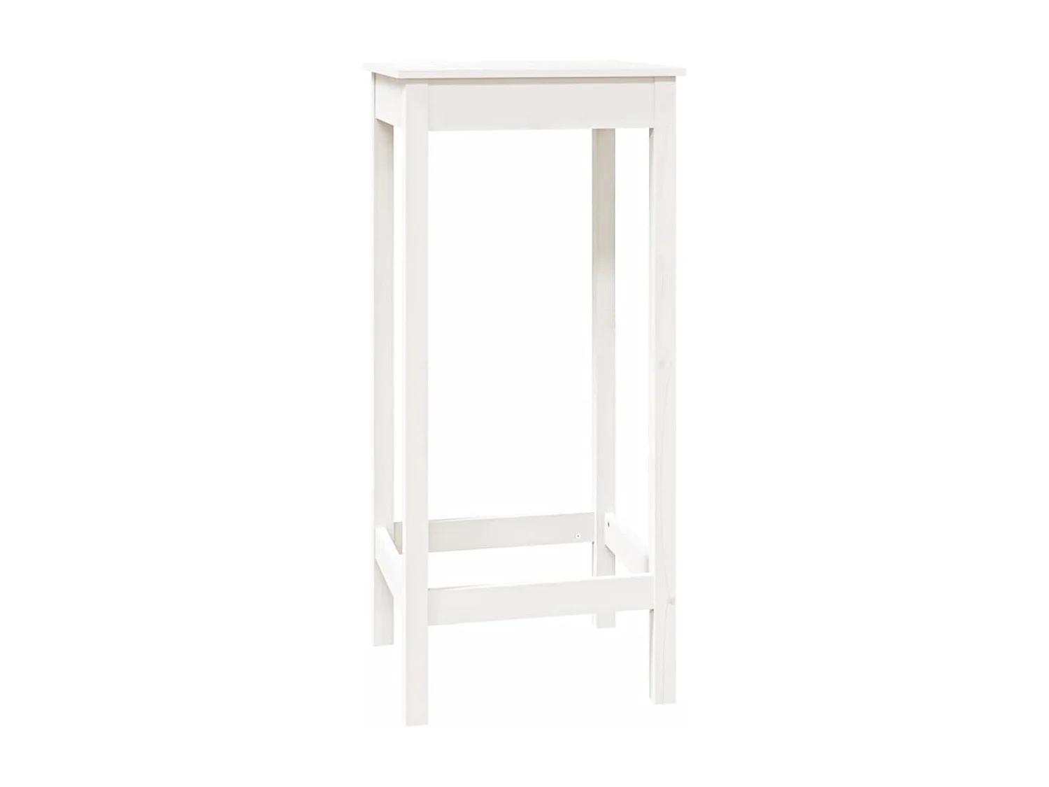 Mesa alta de bar madera maciza de pino blanco 50x50x110 cm