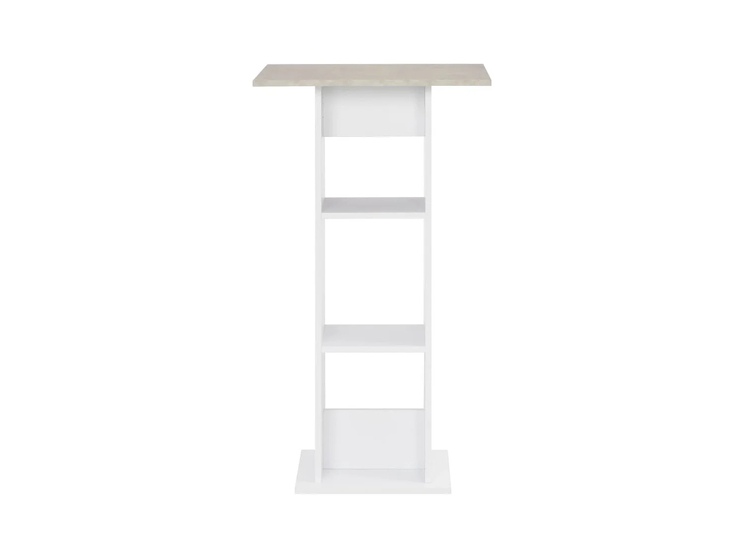 Table de bar Blanc et béton 60x60x110 cm