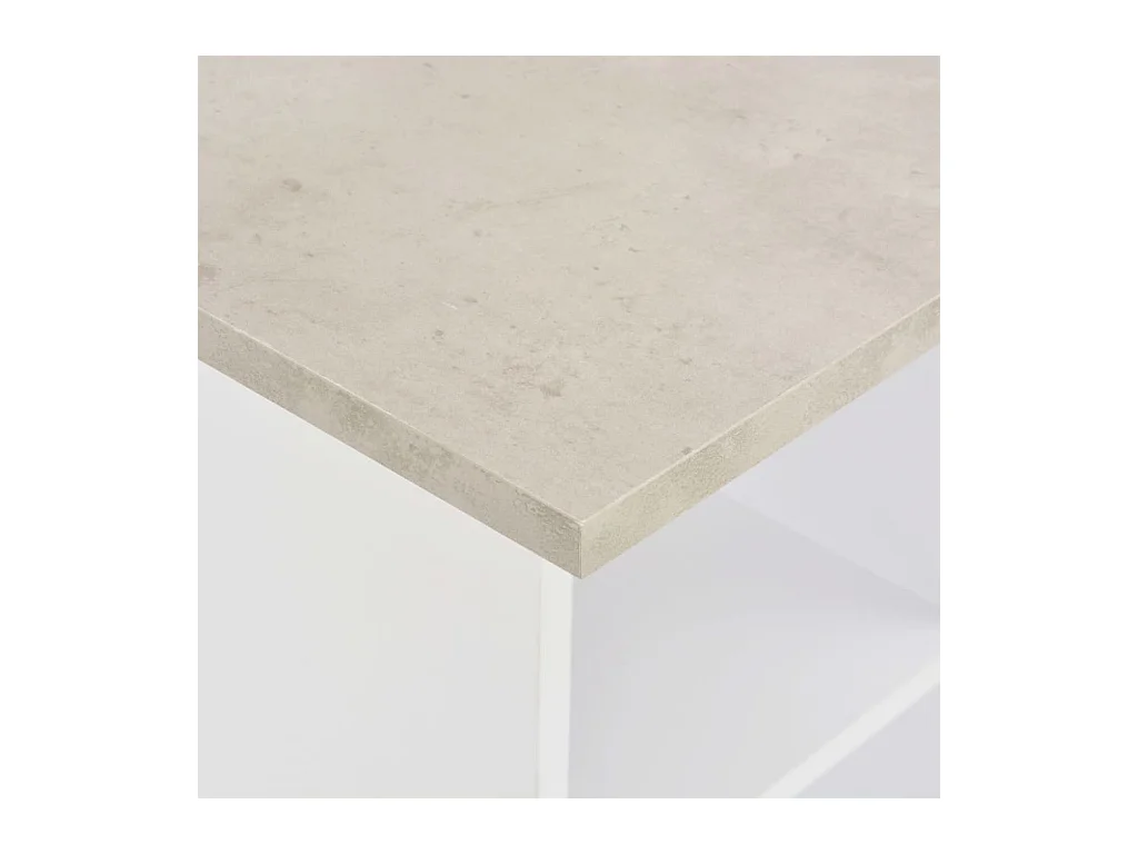 Table de bar Blanc et béton 60x60x110 cm