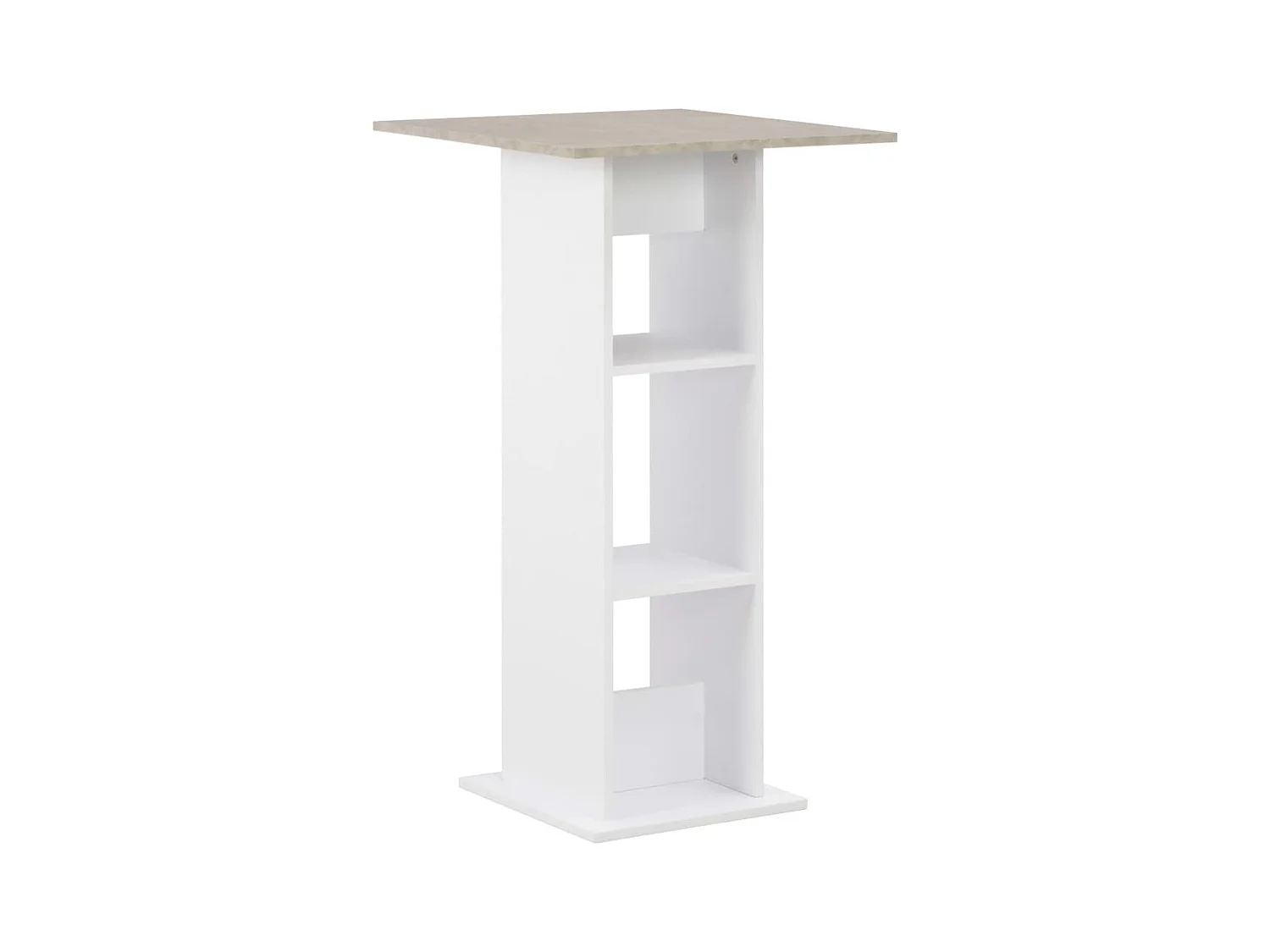 Table de bar Blanc et béton 60x60x110 cm