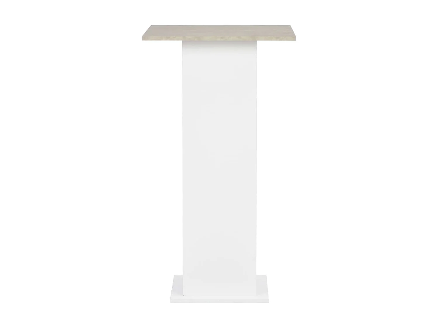 Table de bar Blanc et béton 60x60x110 cm