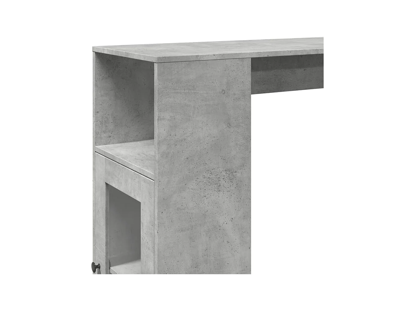 Table de bar avec étagères gris béton bois d'ingénierie