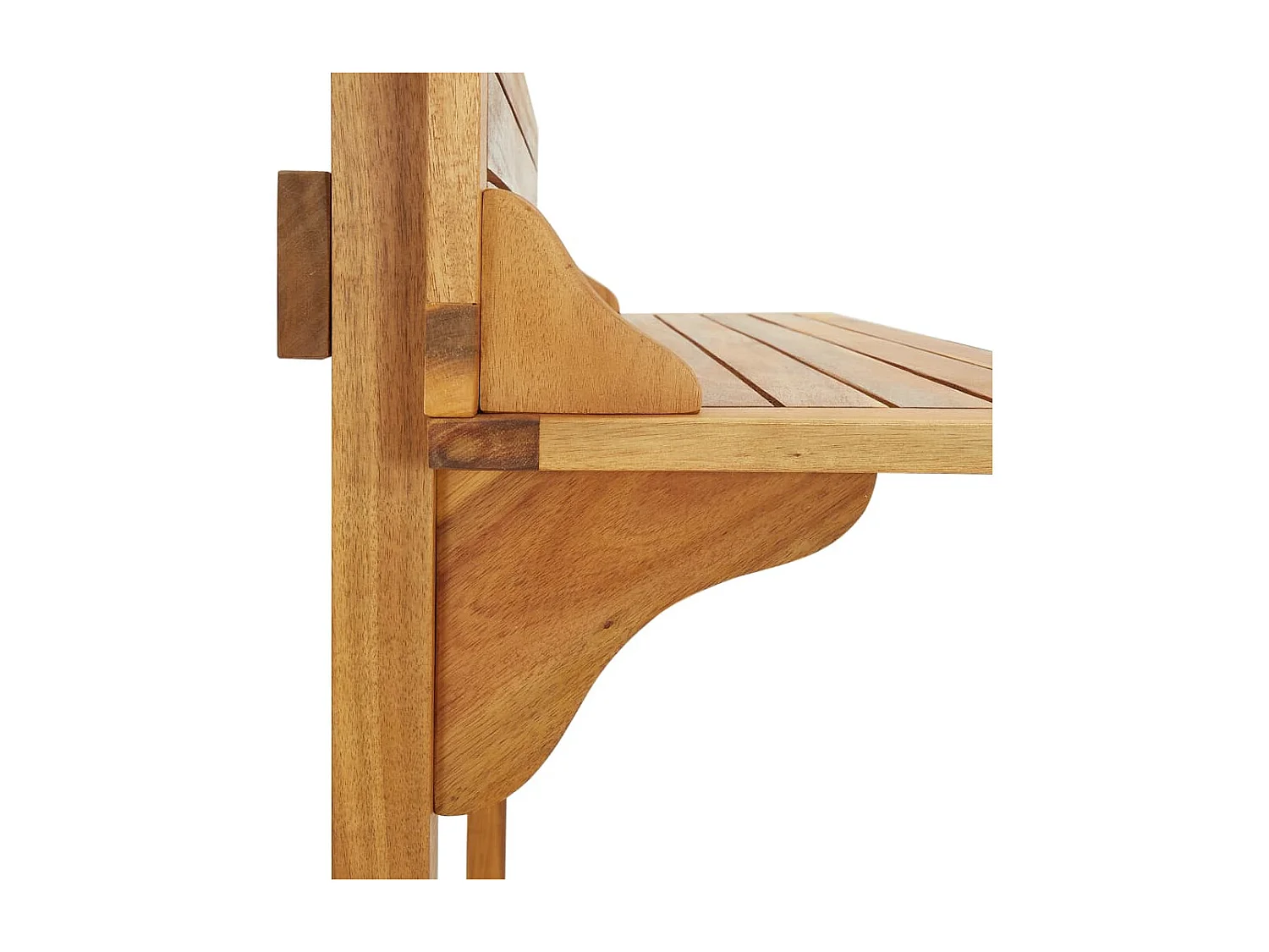 Mesa alta de balcón de madera de acacia maciza 90x37x122,5 cm