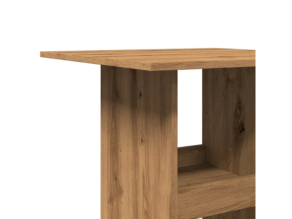 Bartafel met opbergruimte 60x60x102 cm hout artisanaal eiken