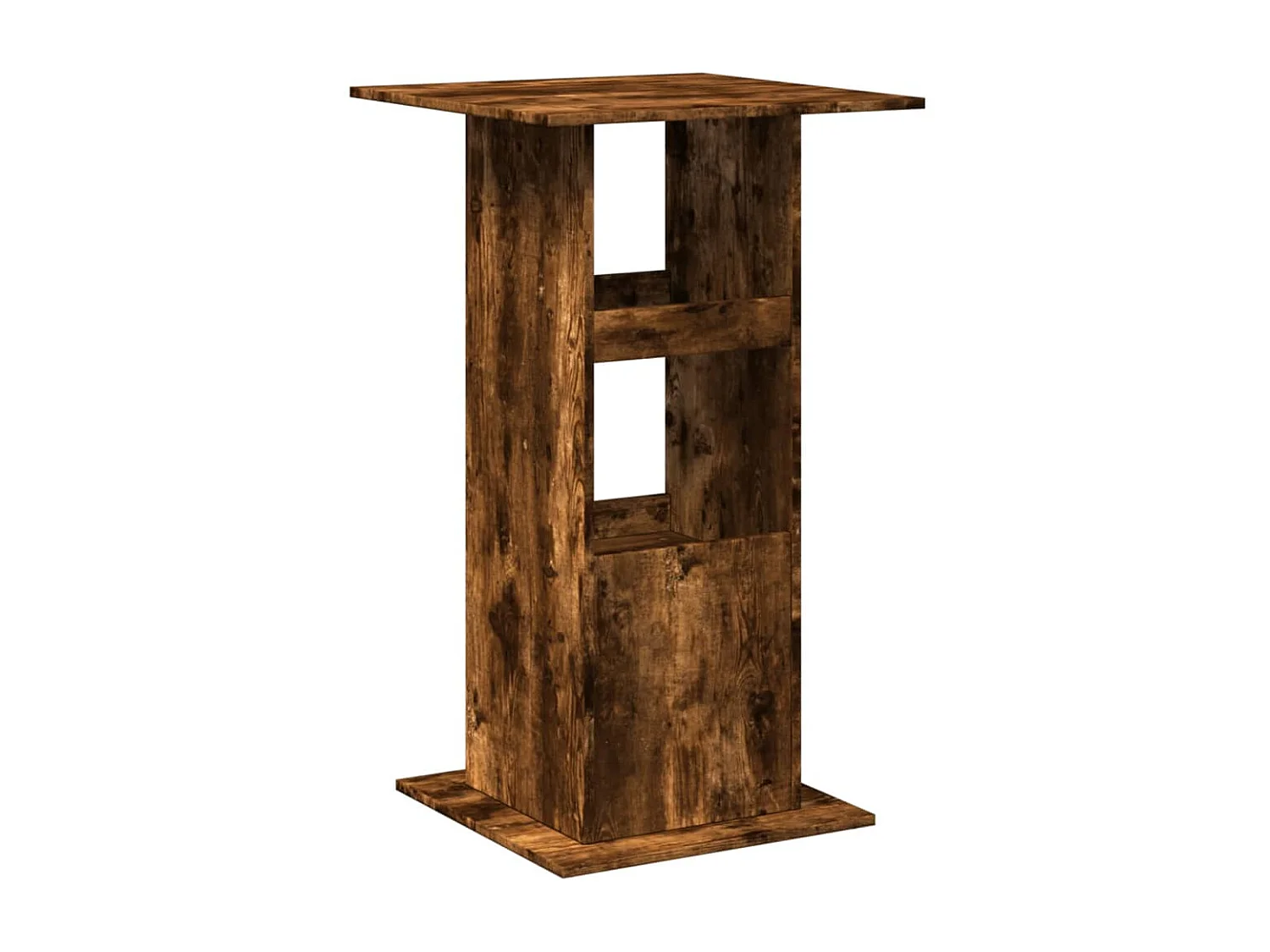 Table de bar avec rangement chêne fumé bois d’ingénierie