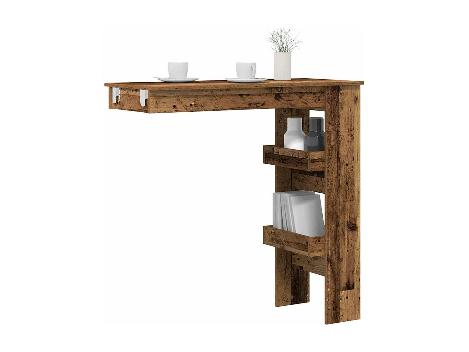 Bartafel wandgemonteerd 102x45x103,5 cm bewerkt hout oud hout