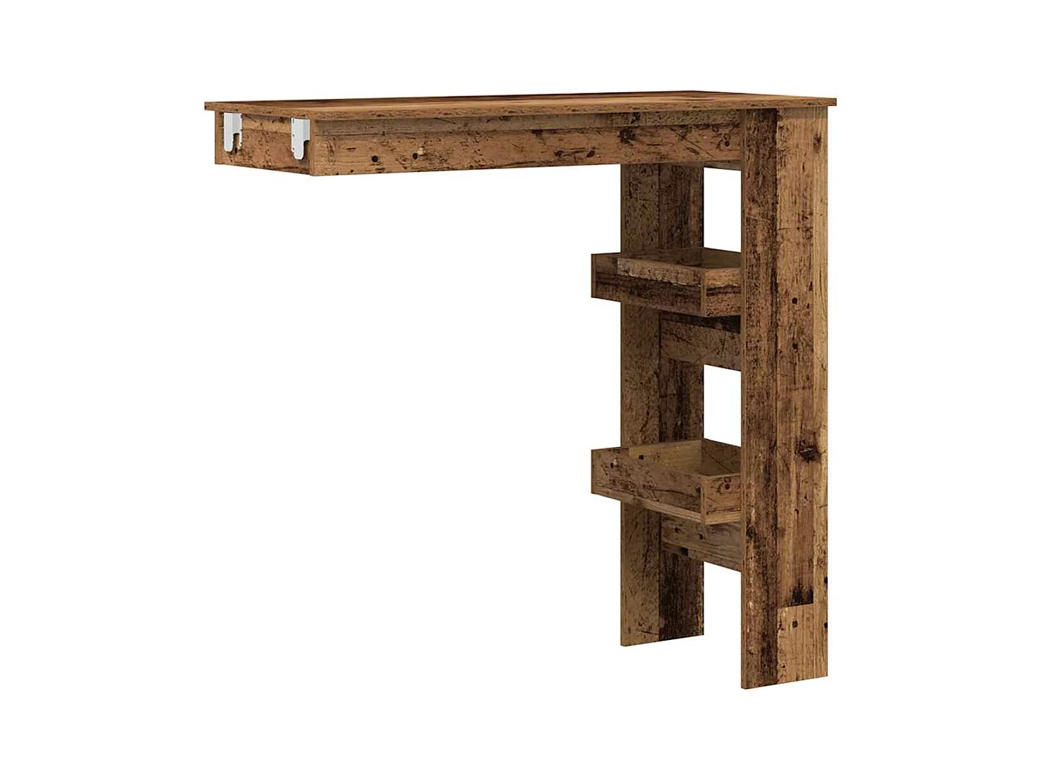 Table bar mural vieux bois 102x45x103,5 cm bois d'ingénierie