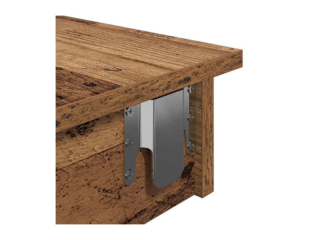 Table bar mural vieux bois 102x45x103,5 cm bois d'ingénierie