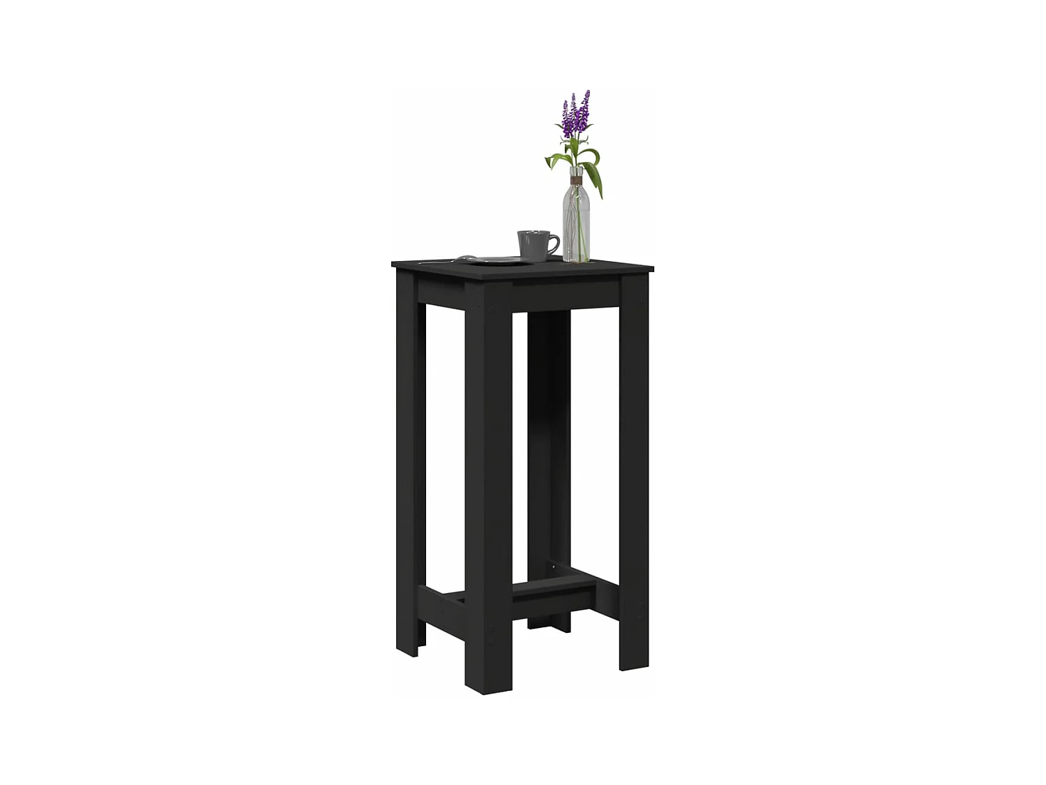 Table de bar noir 51x50x103,5 cm bois d'ingénierie