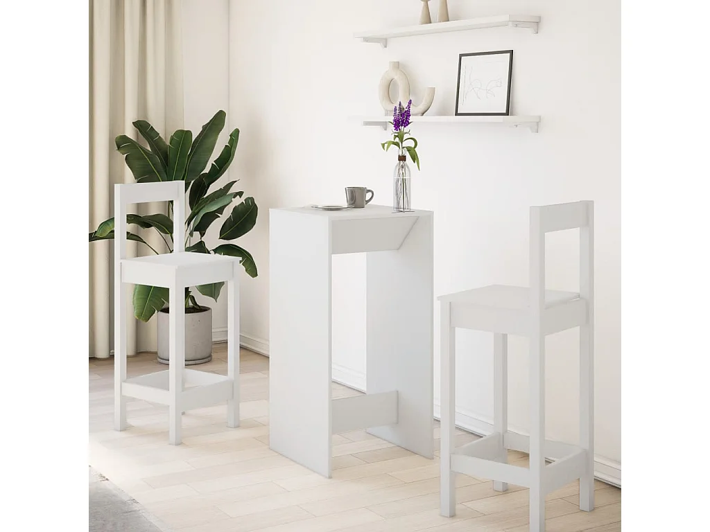 Table de bar blanc 51x50x103,5 cm bois d'ingénierie