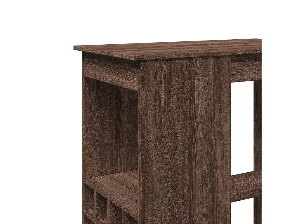 Mesa alta con estantes madera marrón roble 90x47,5x103,5 cm