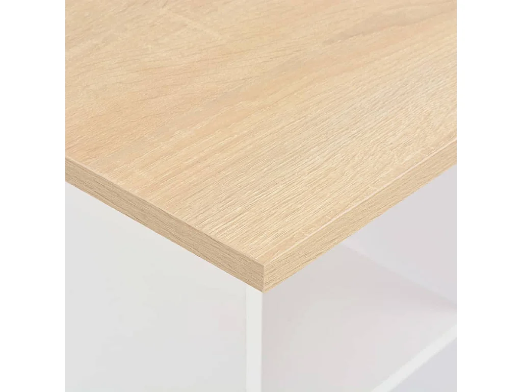 Mesa de bar color blanco y roble Sonoma 60x60x110 cm