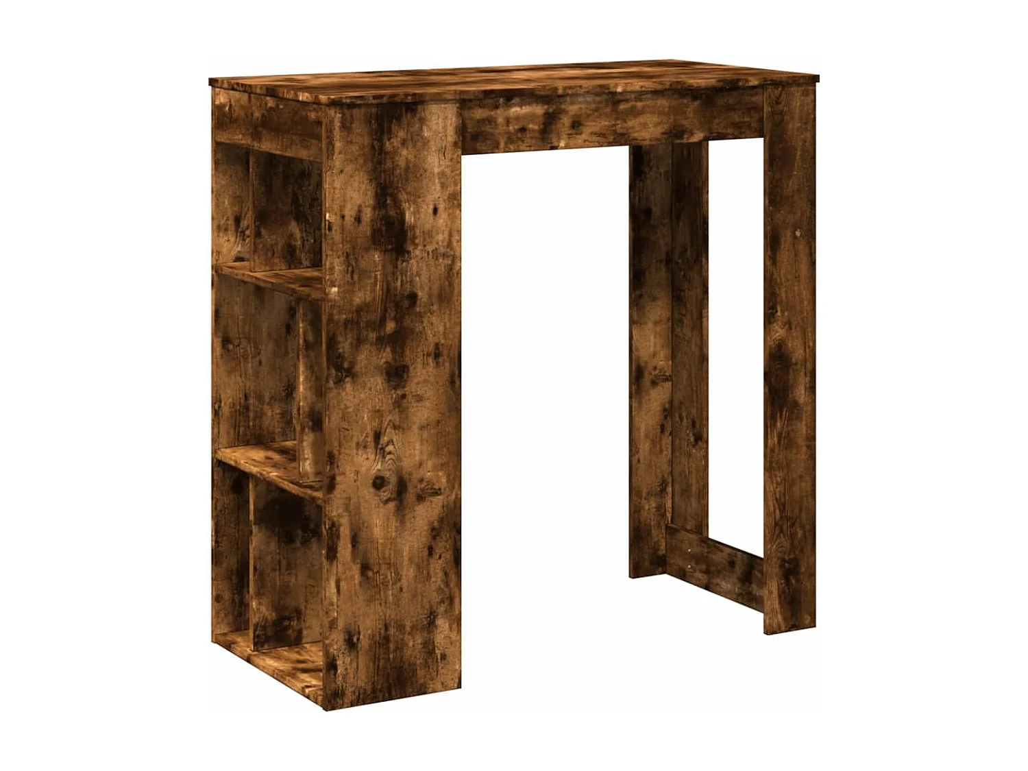 Mesa alta bar con estantes roble ahumado 102x50x103,5 cm