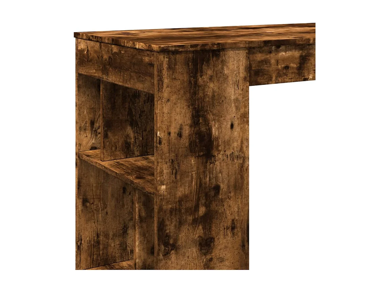 Mesa alta bar con estantes roble ahumado 102x50x103,5 cm