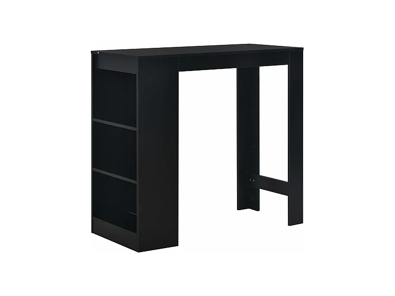 Mesa alta de cocina con estantería negra 110x50x103 cm