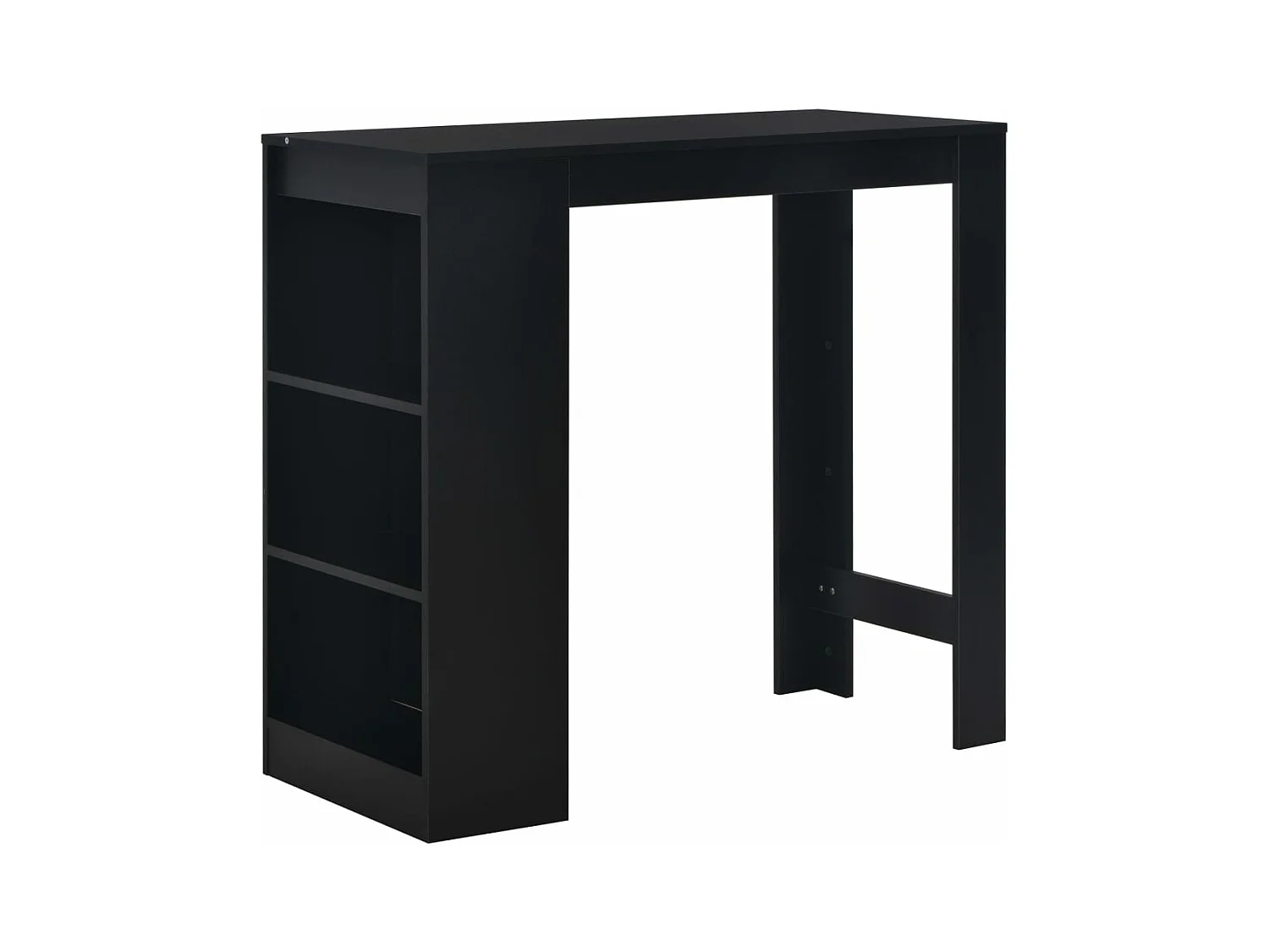 Table de bar avec étagère Noir 110x50x103 cm