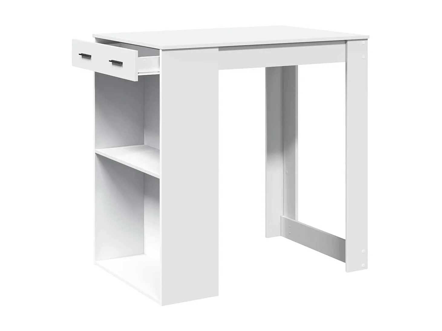 Table de bar blanc 102x70x103,5 cm bois d'ingénierie