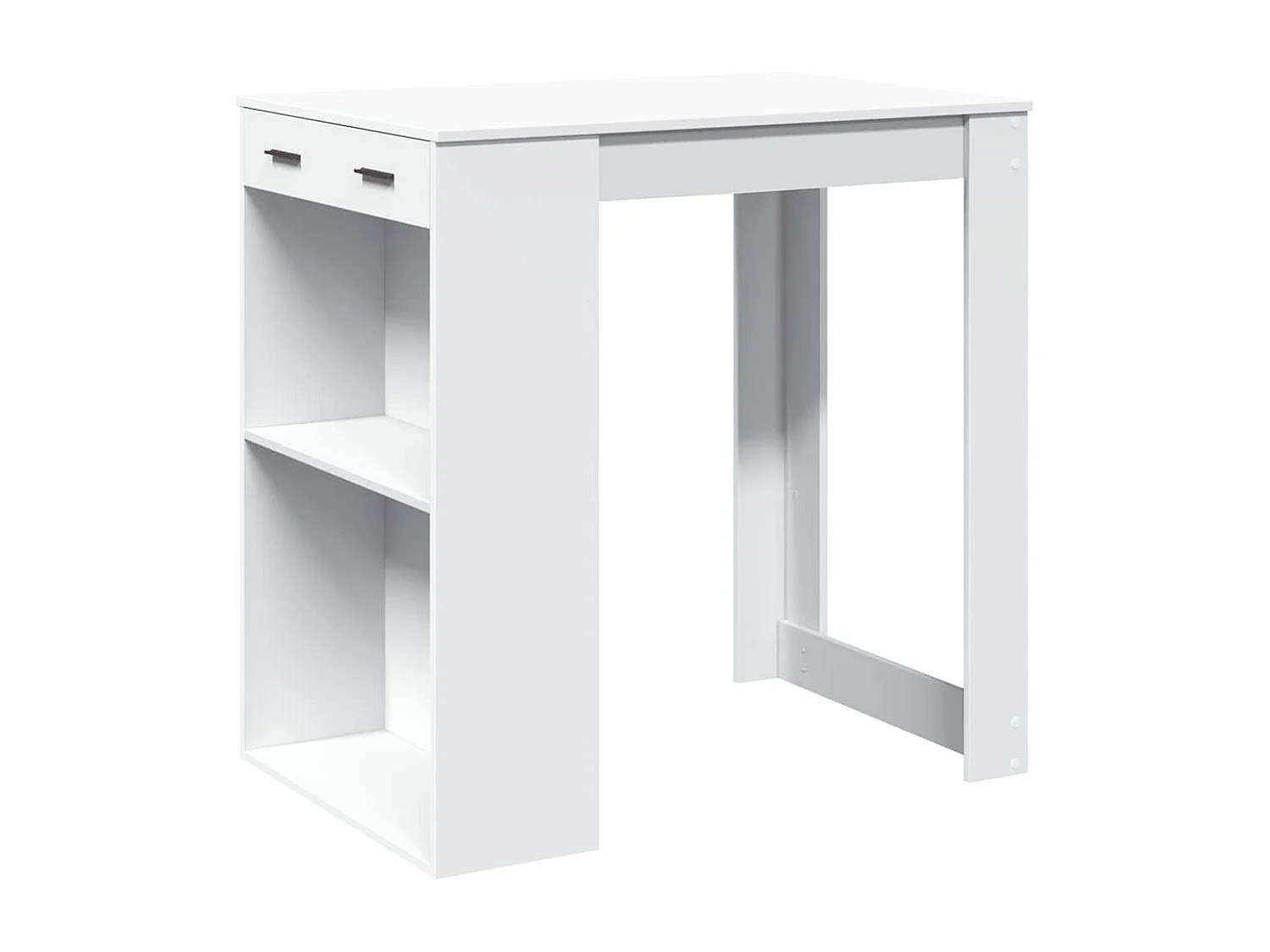 Table de bar blanc 102x70x103,5 cm bois d'ingénierie