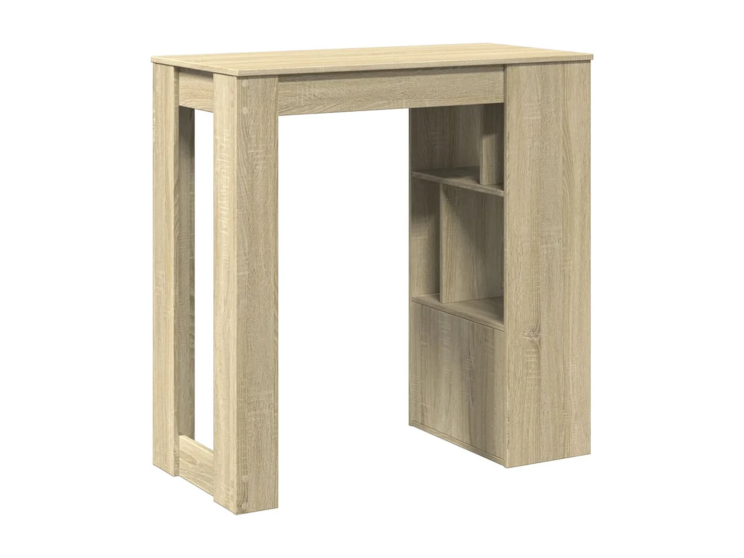 Table de bar avec étagères chêne sonoma bois d'ingénierie
