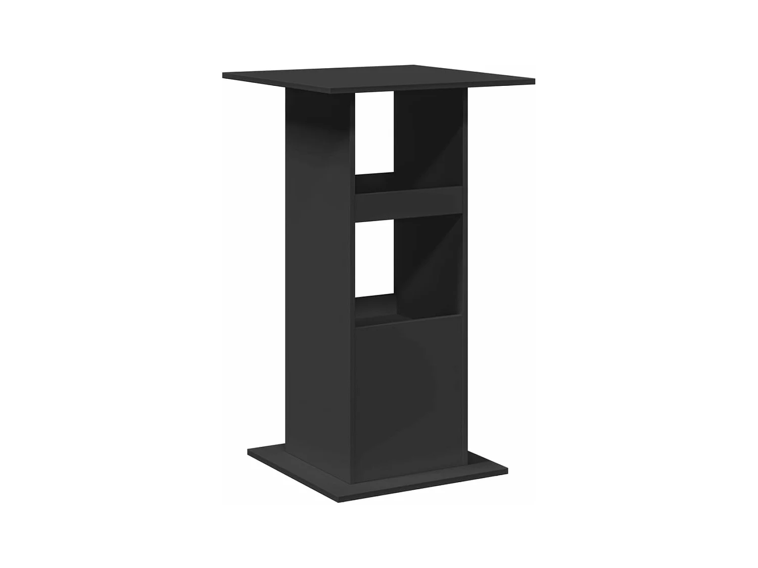Table de bar avec rangement noir 60x60x102 cm bois d’ingénierie