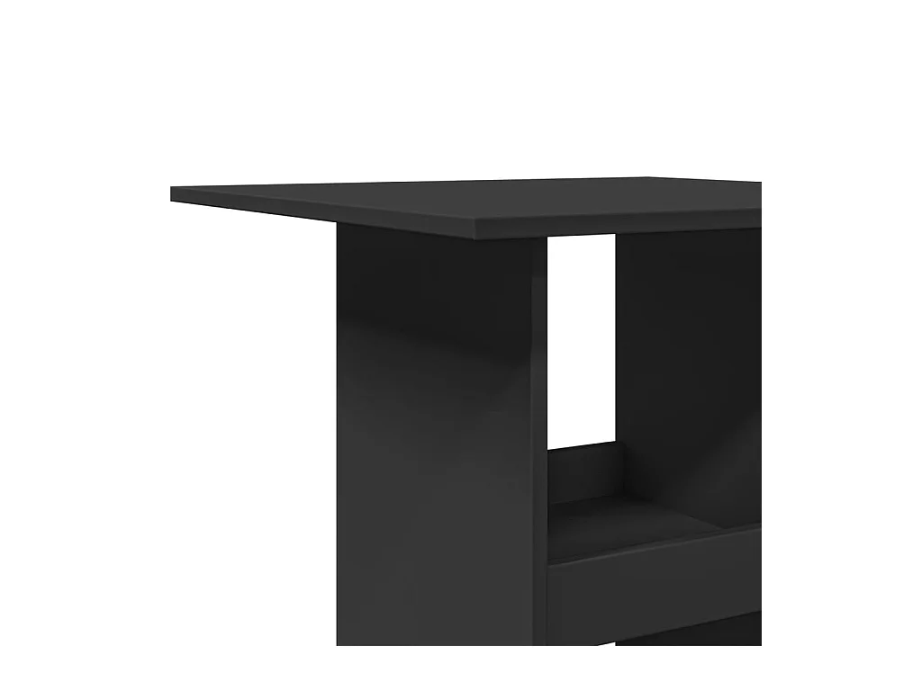 Table de bar avec rangement noir 60x60x102 cm bois d’ingénierie