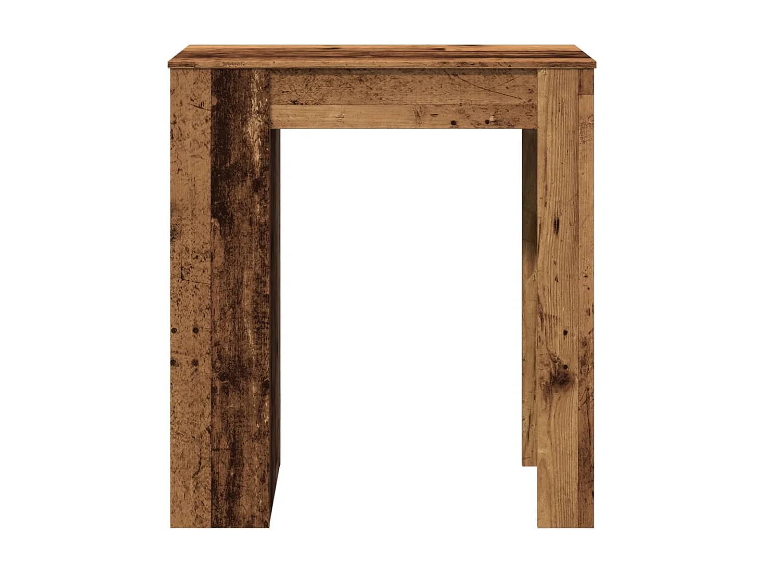 Table de bar avec étagères vieux bois bois d'ingénierie