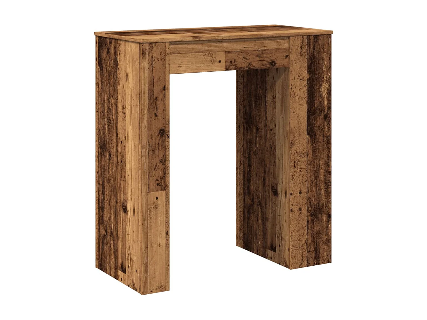 Table de bar avec étagères vieux bois bois d'ingénierie