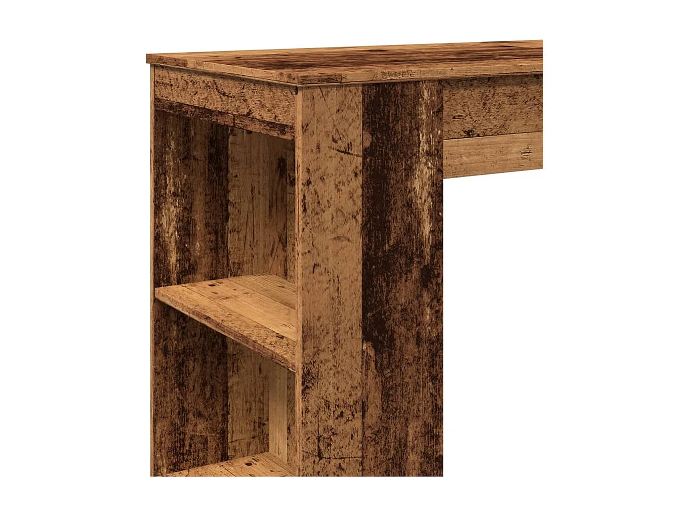 Table de bar avec étagères vieux bois bois d'ingénierie