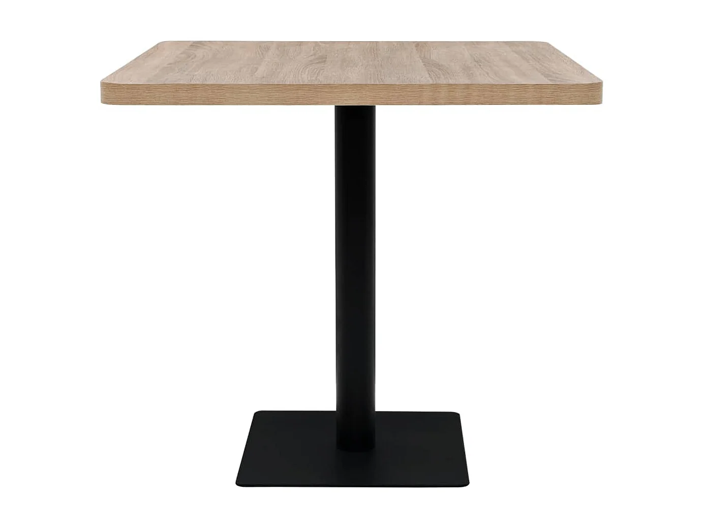 Table de bistro MDF et acier Carré 80x80x75 cm Couleur de chêne