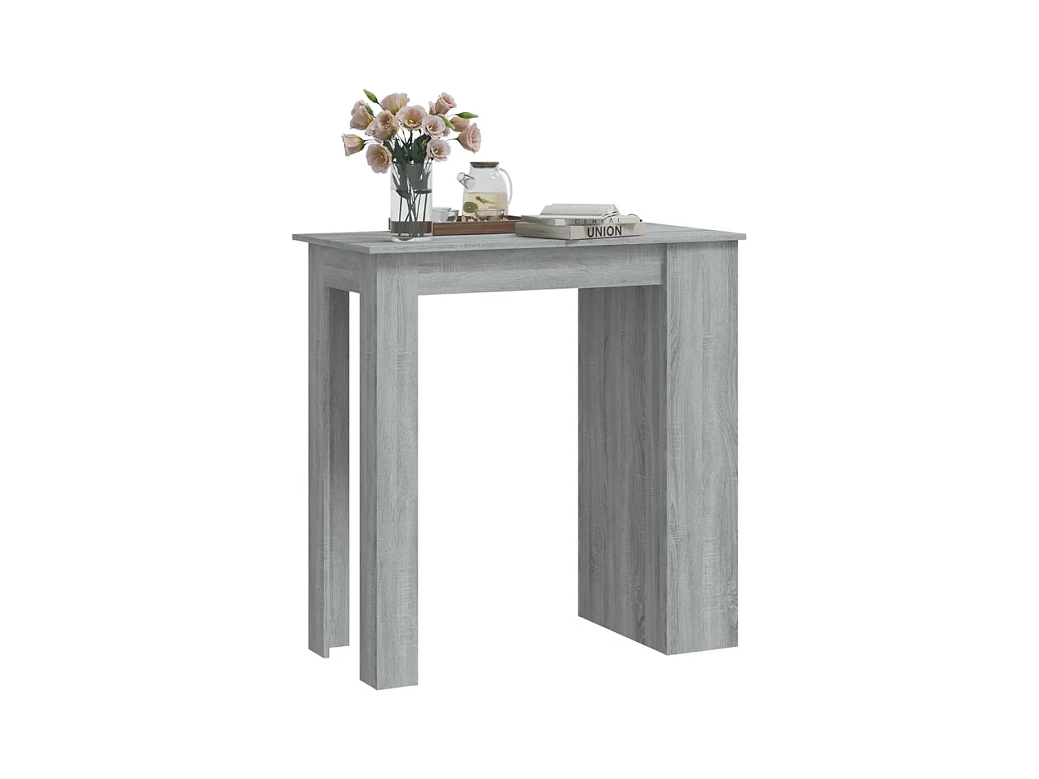 Bartafel met opbergrek 102x50x103,5 cm hout grijs sonoma