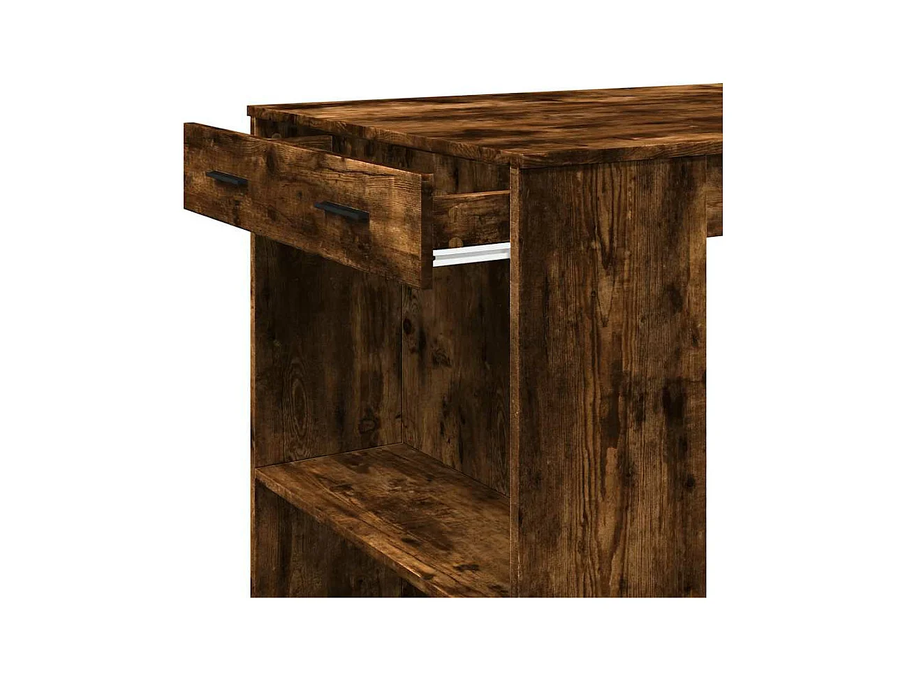 Table de bar chêne fumé 102x70x103,5 cm bois d'ingénierie