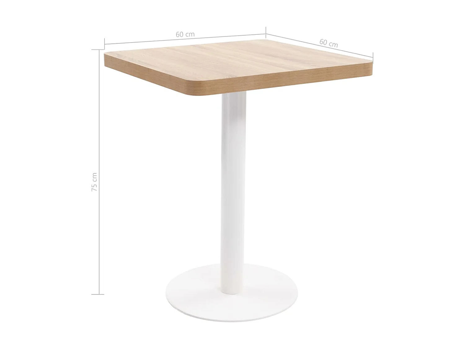 Table de bistro Marron clair 60x60 cm MDF