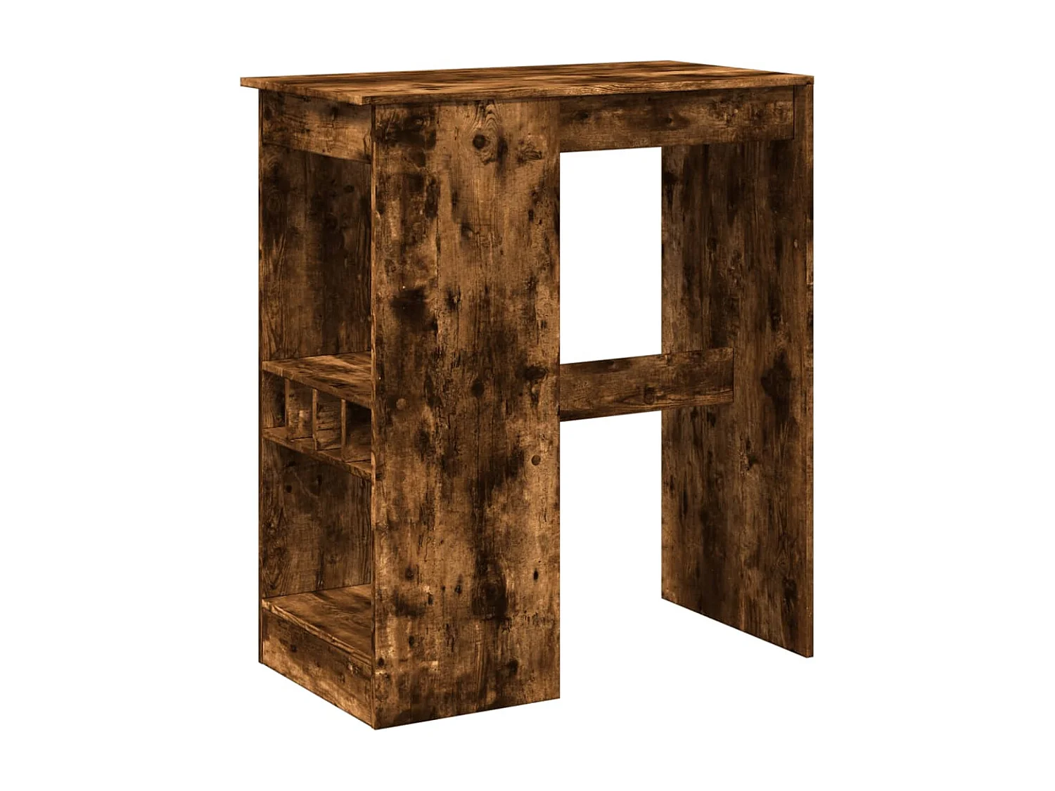 Table de bar avec étagères chêne fumé bois d'ingénierie