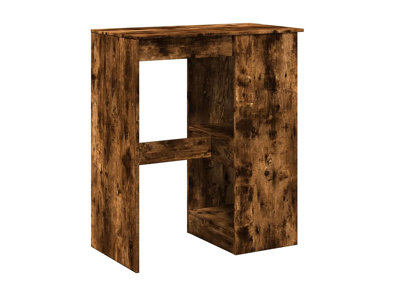 Table de bar avec étagères chêne fumé bois d'ingénierie