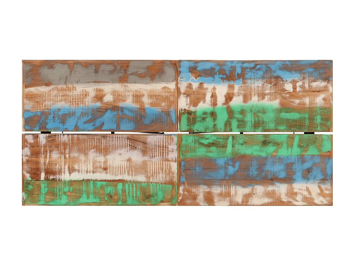 Mesa alta de hierro y madera maciza reciclada 150x70x107 cm