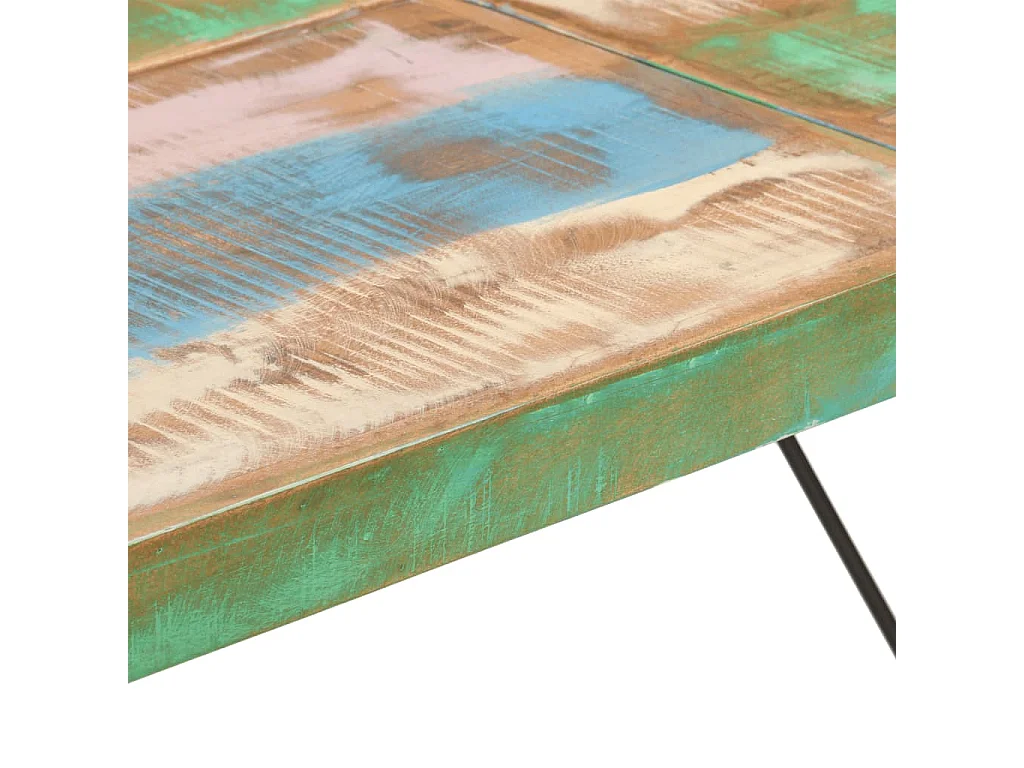 Mesa alta de hierro y madera maciza reciclada 150x70x107 cm